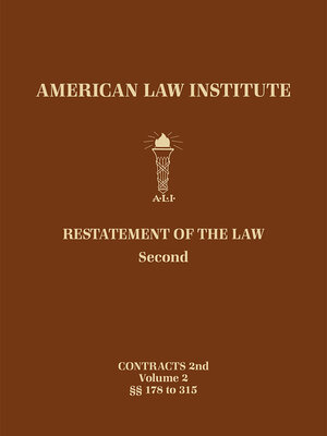 cover image of Restatement of the Law Second, Contracts